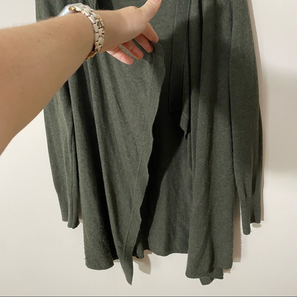 LOFT Green Draped Open Cardigan XS - Picture 2 of 10